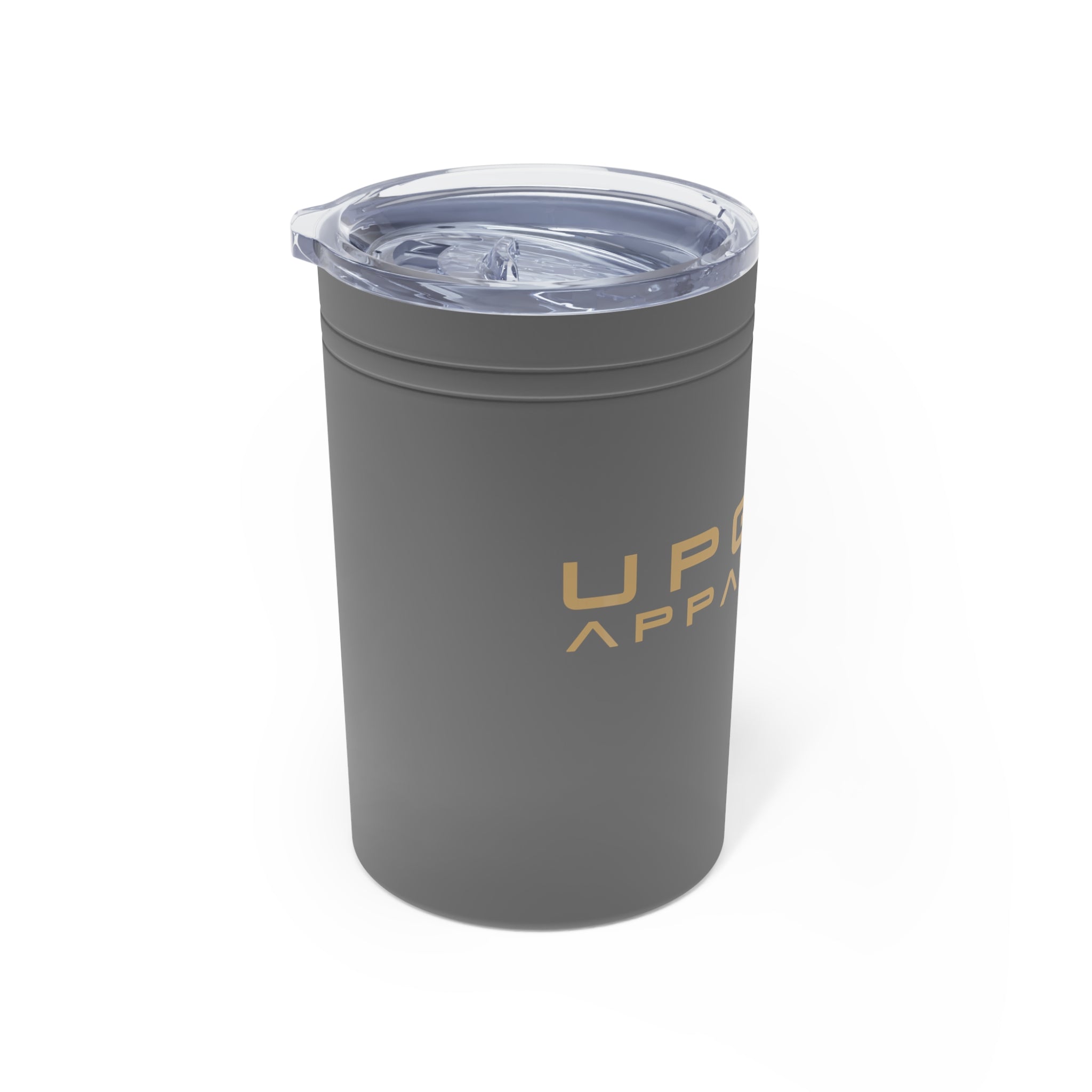 11oz Vacuum Insulated Tumbler — Sleek Travel Cup with Gold Logo