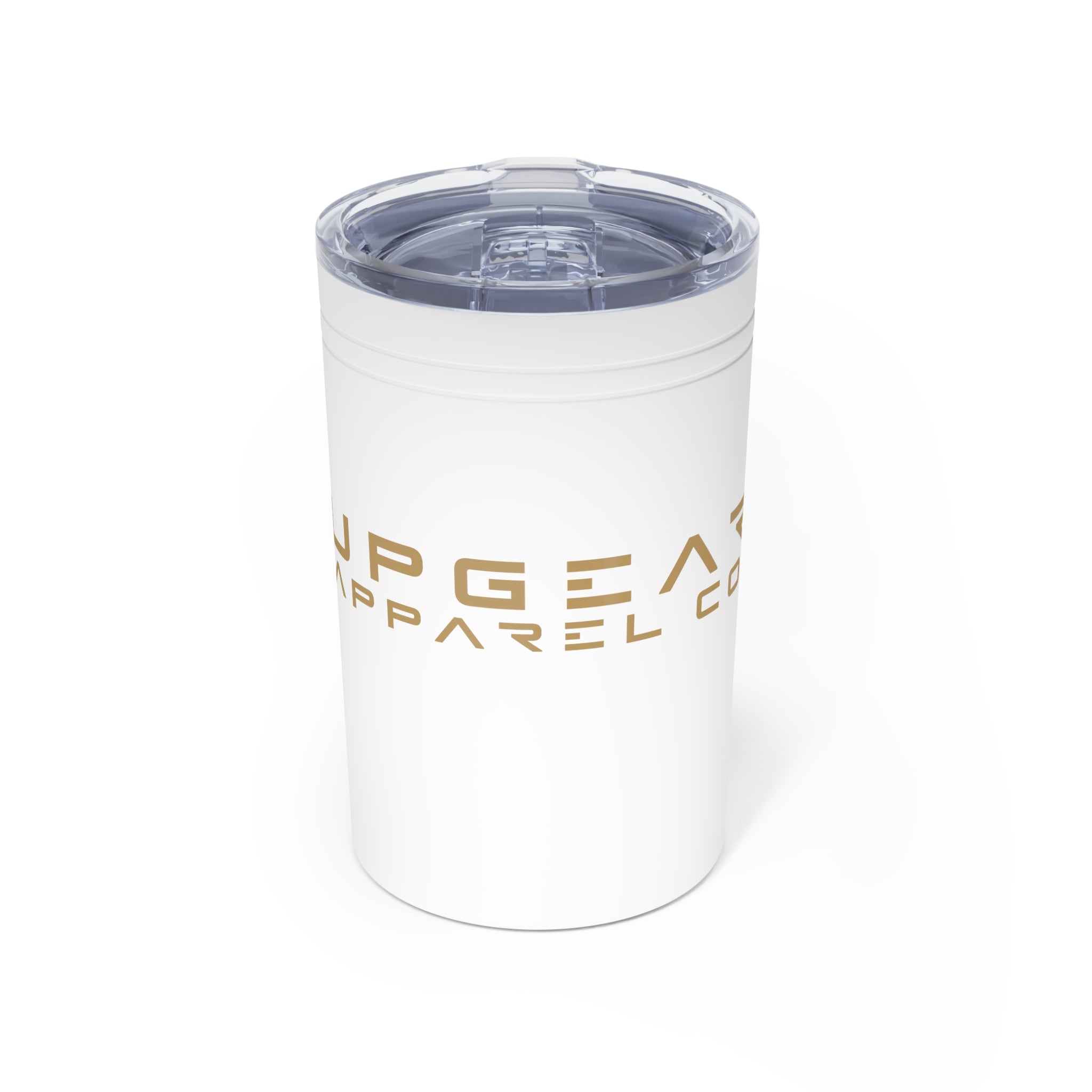 11oz Vacuum Insulated Tumbler — Sleek Travel Cup with Gold Logo