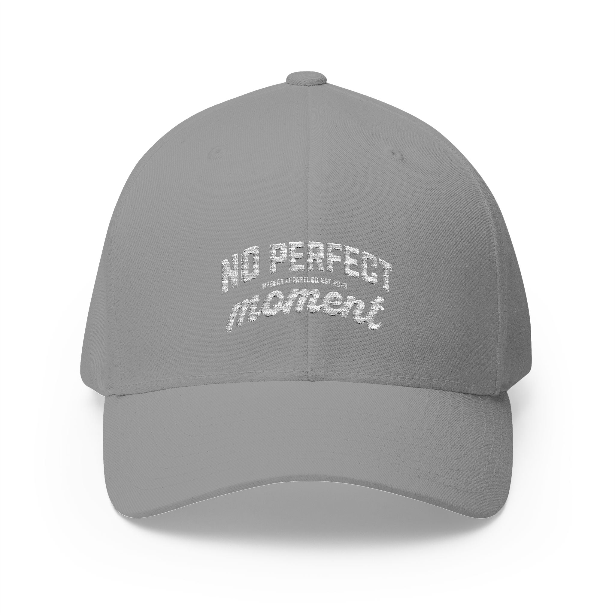 Embroidered 'No Perfect' White Structured Cap