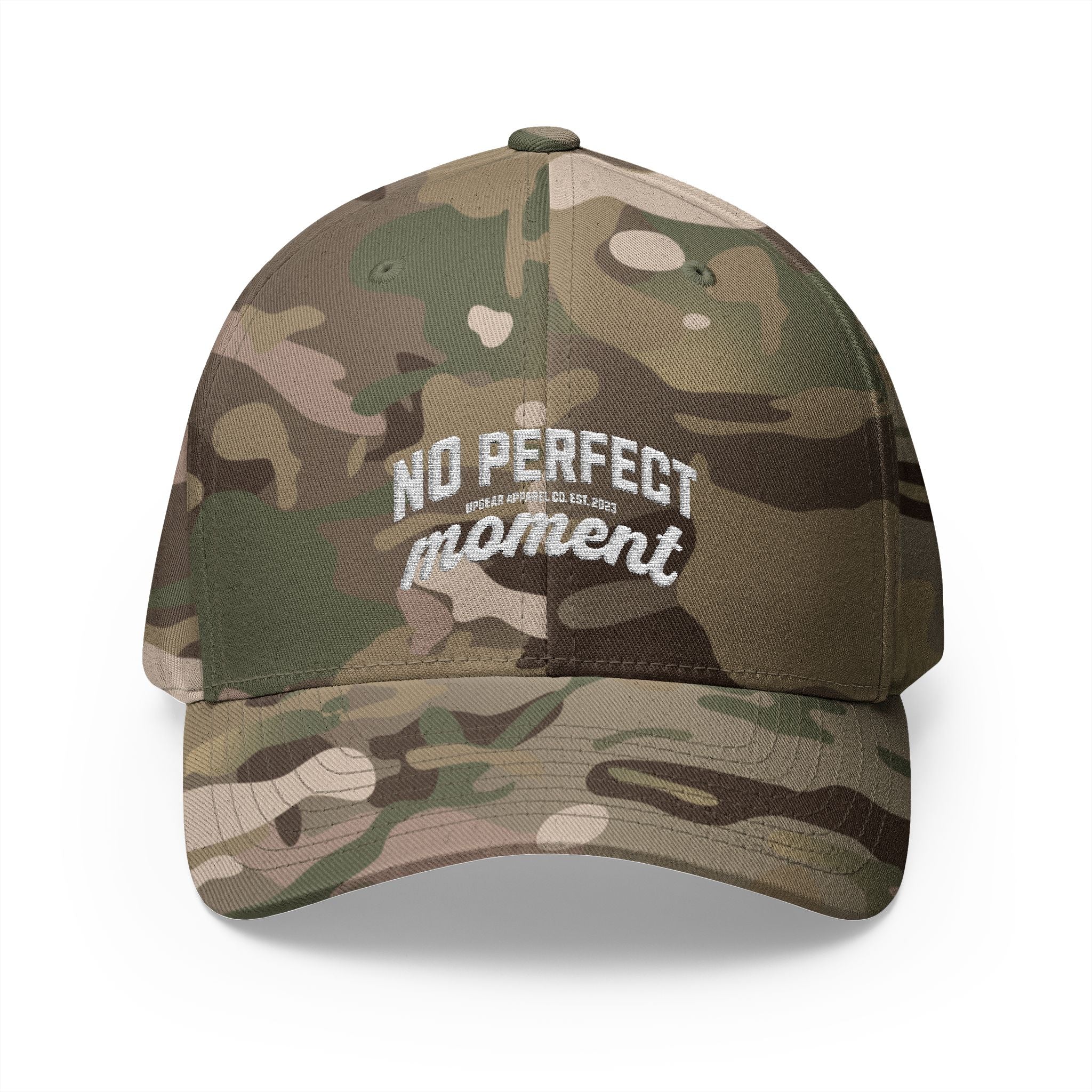 Embroidered 'No Perfect' White Structured Cap
