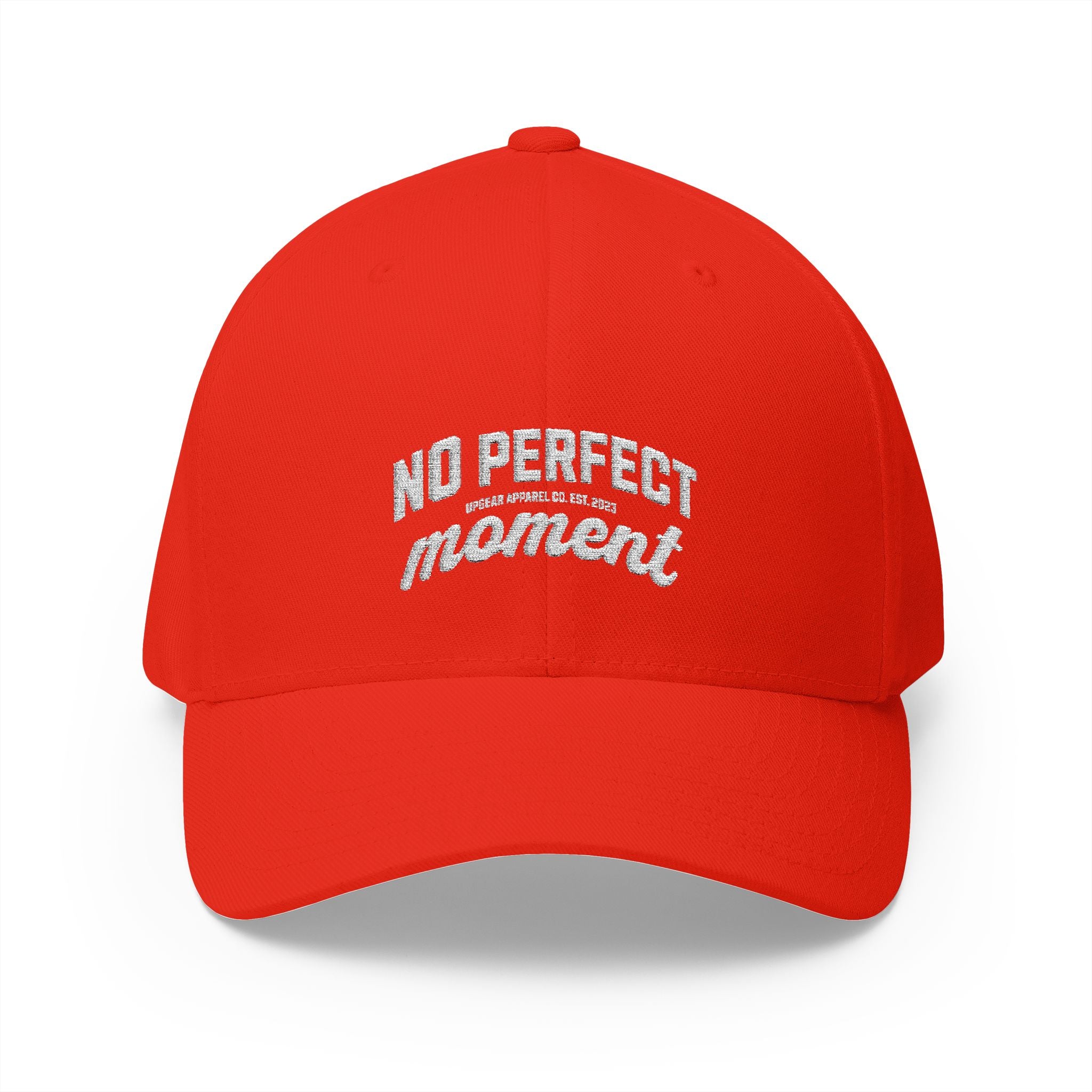 Embroidered 'No Perfect' White Structured Cap