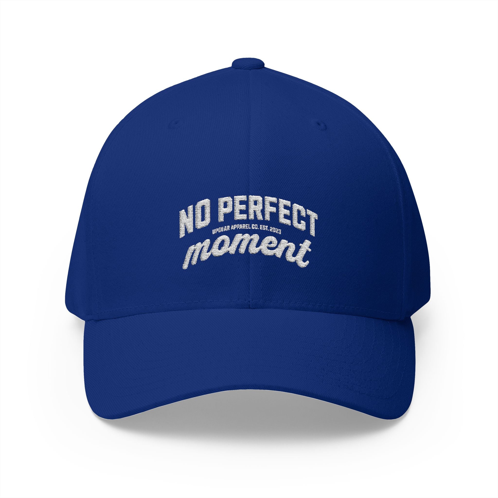Embroidered 'No Perfect' White Structured Cap
