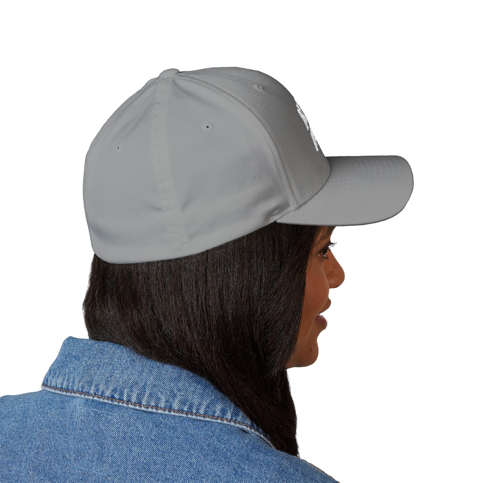 Embroidered 'No Perfect' White Structured Cap