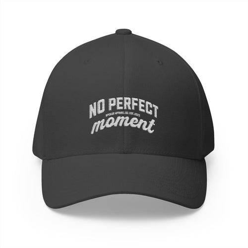 Embroidered 'No Perfect' White Structured Cap