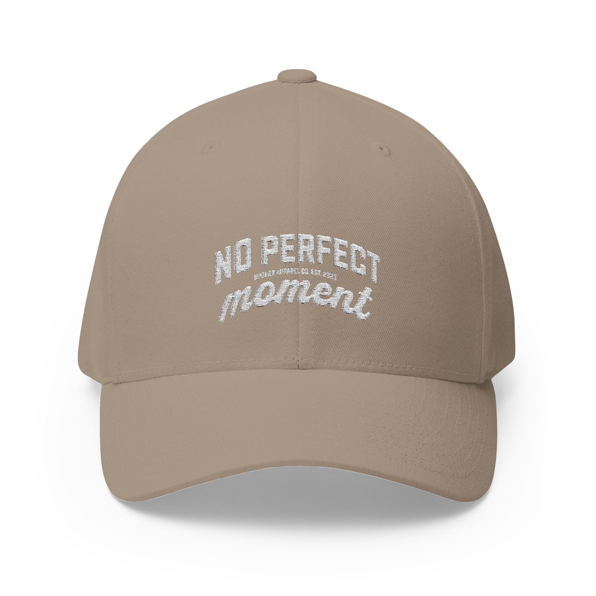 Embroidered 'No Perfect' White Structured Cap